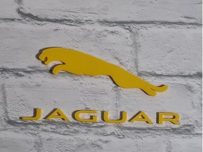 Jaguar Leaper and Lettering - Textured